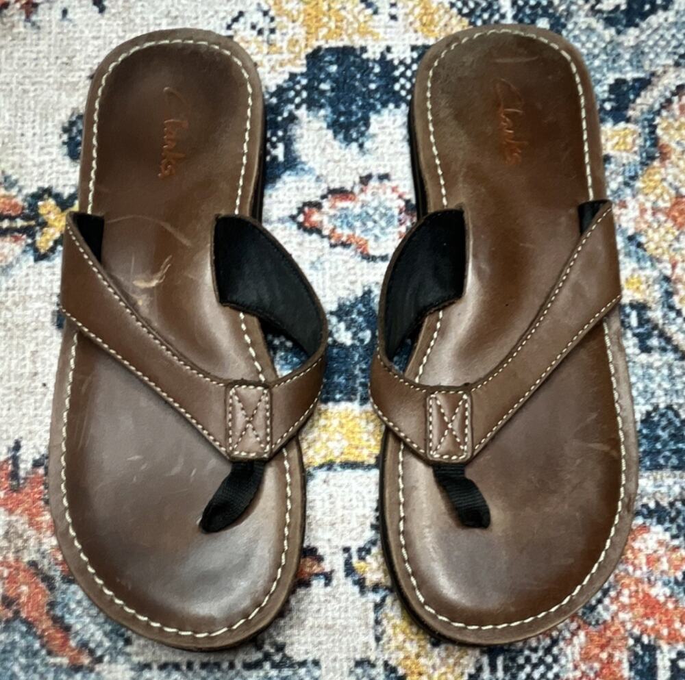 Clarks Roxana Women’s Leather Flip Flop Size 8